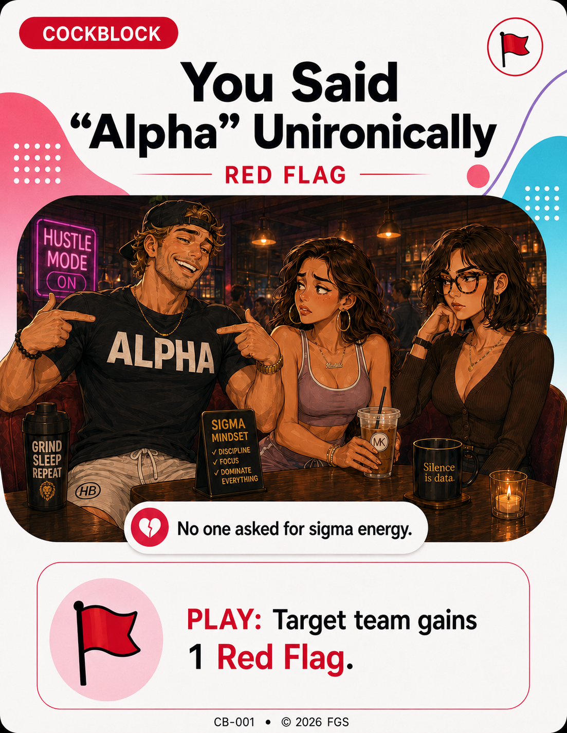 Cockblock card from Unicorn Hunters