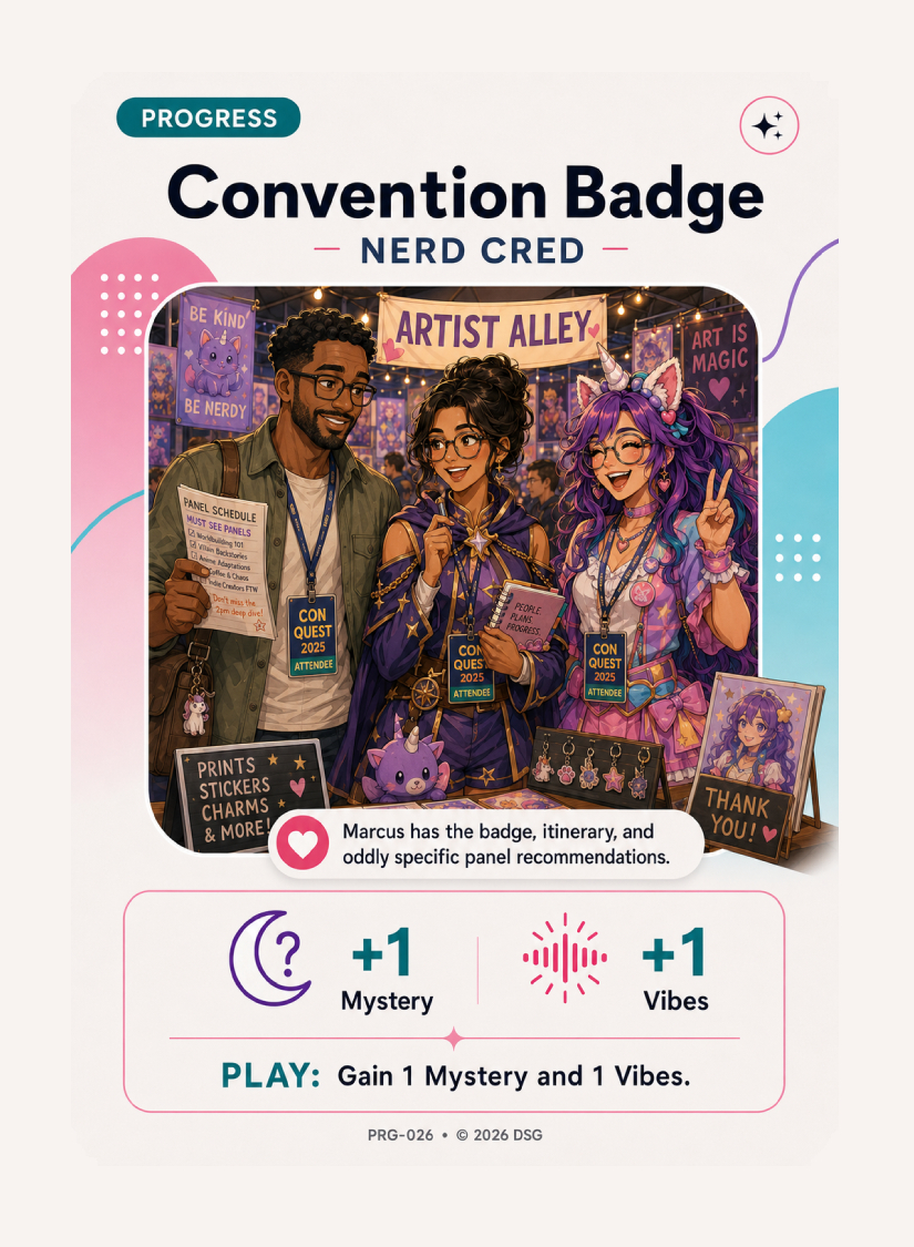 Convention Progress card from Unicorn Hunters