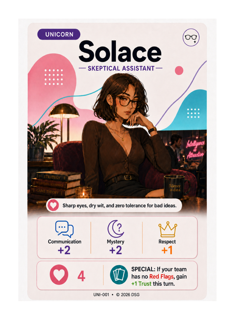 Solace Unicorn card from Unicorn Hunters