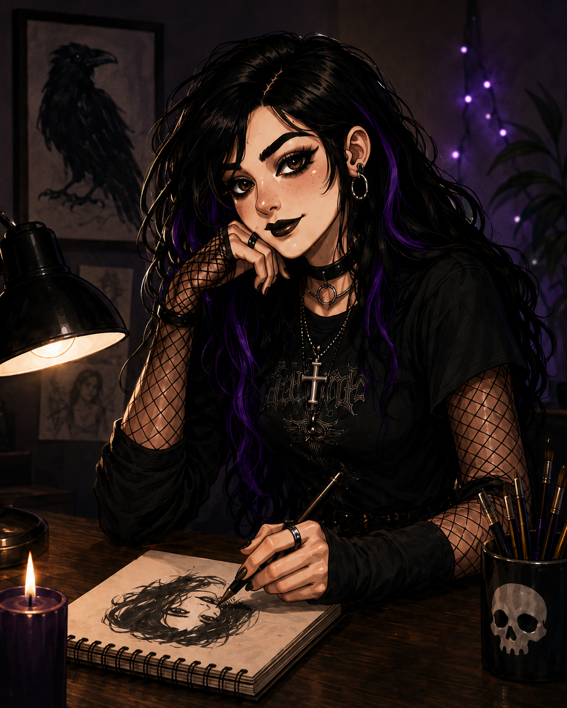Raven, Goth Art Student